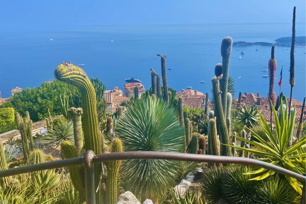 Exotic Garden of &Egrave;ze featuring succulents above the French Riviera