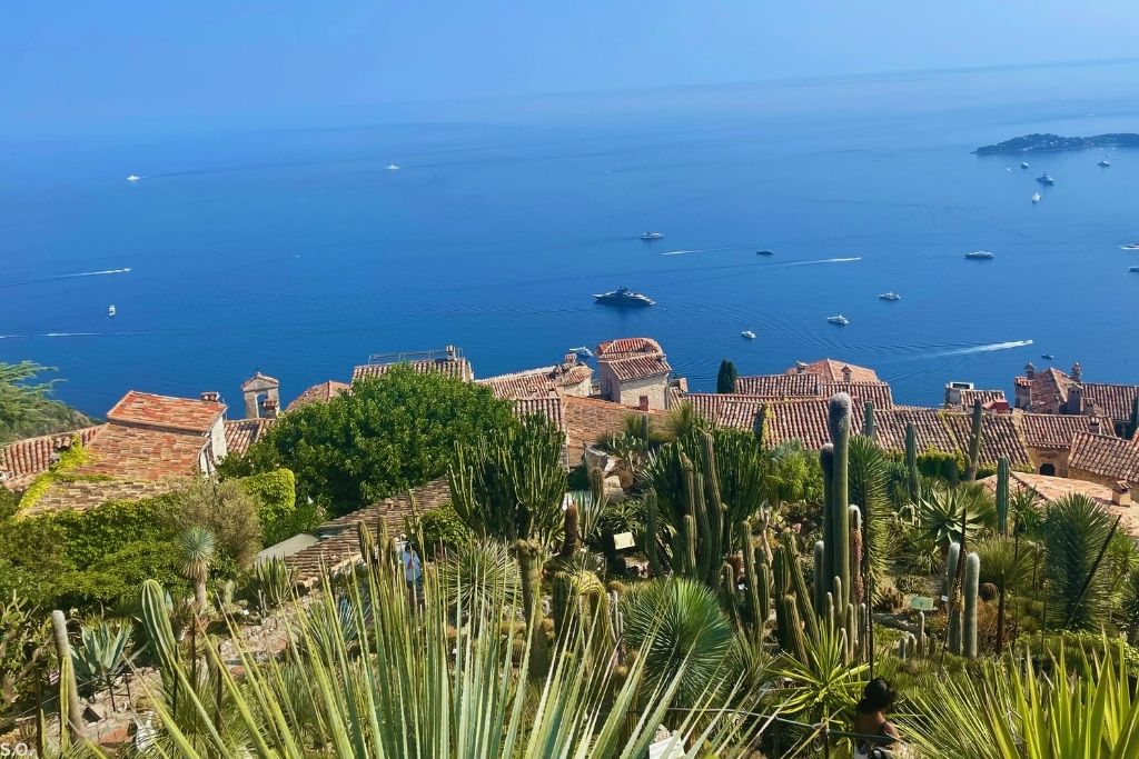 Panoramic outlook of  Mediterranean  sea from Jardin d'Exotique d'Eze.
