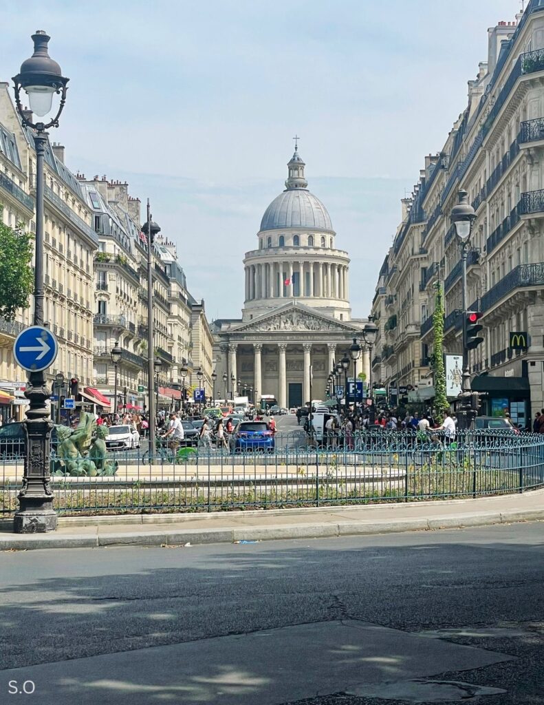 The majestic Panth&eacute;on in Paris, a neoclassical monument with a grand dome, honoring France's national heroes and luminaries.