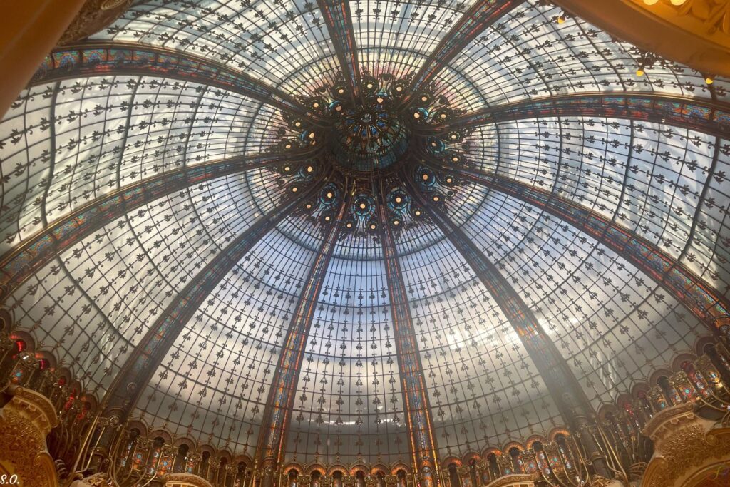 Galeries Lafayette Haussmann interior with its iconic stained-glass dome